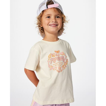 RIP CURL RAINBOW LOGO/DESTO T-SHIRT BAMBINA BRIGHT PINK