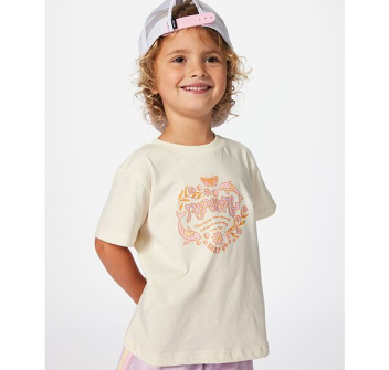 RIP CURL RAINBOW LOGO/DESTO T-SHIRT BAMBINA BRIGHT PINK