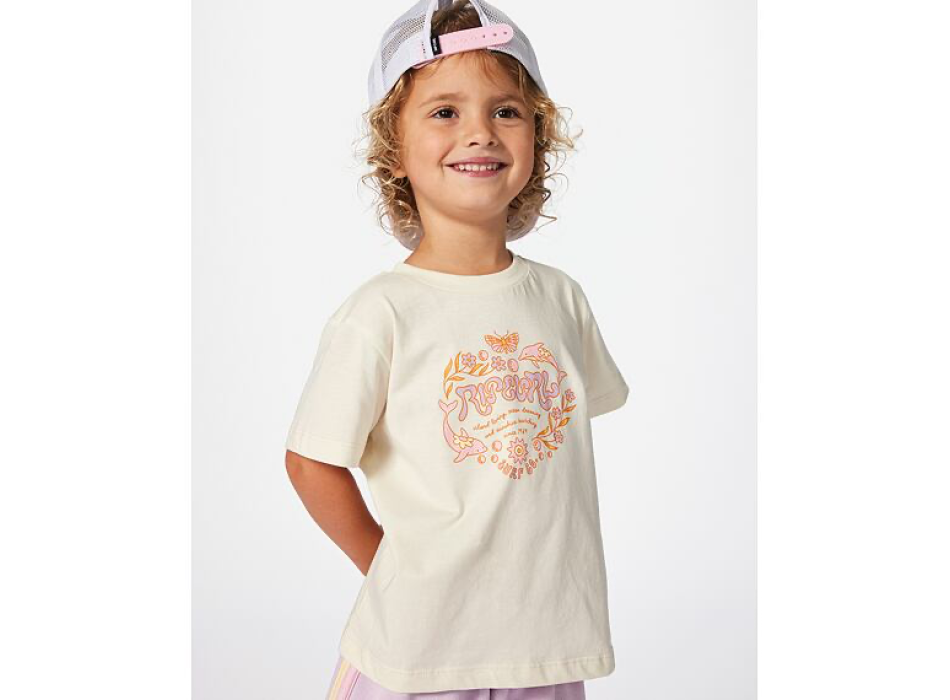 RIP CURL RAINBOW LOGO/DESTO T-SHIRT BAMBINA BRIGHT PINK