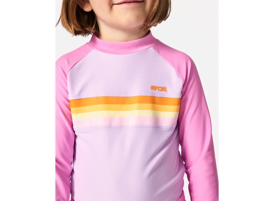 RIP CURL RAINBOW TIDE LYCRA MANICHE LUNGHE BAMBINA 1-8 ANNI