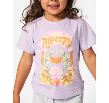 RIP CURL RAINBOW TROPICS ART T-SHIRT BAMBINA
