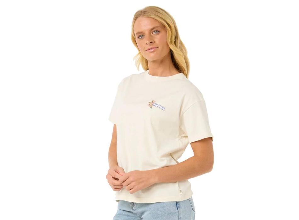 RIP CURL RELAXED T-SHIRT DONNA CALA VADELLA BONE