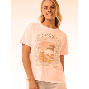RIP CURL SEA SHELLS RELAXED T-SHIRT DONNA PINK