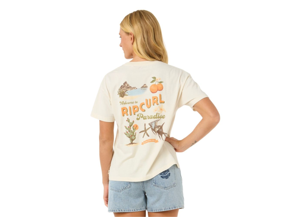 RIP CURL SEA SHELLS RELAXED T-SHIRT DONNA WASHED BLACK