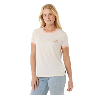 RIP CURL SEA SHELLS RELAXED T-SHIRT DONNA WASHED BLACK