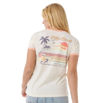 RIP CURL SEA SHELLS RELAXED T-SHIRT DONNA WASHED BLACK