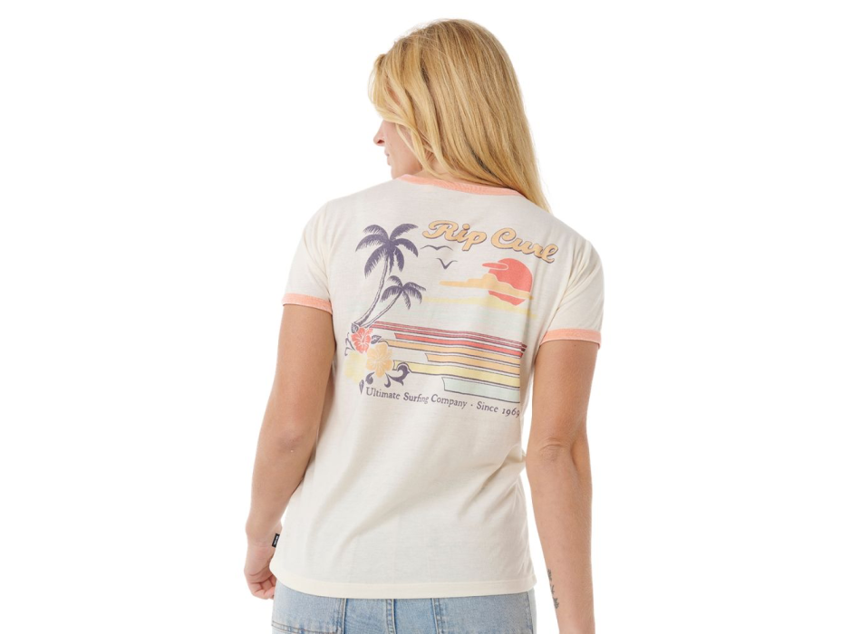 RIP CURL SEA SHELLS RELAXED T-SHIRT DONNA WASHED BLACK