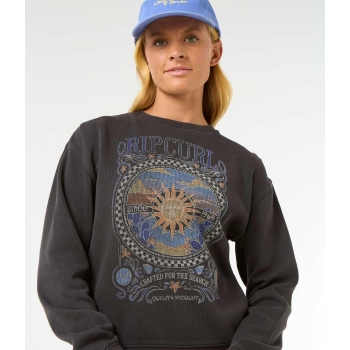 RIP CURL SEA SHELLS RELAXED T-SHIRT DONNA WASHED BLACK