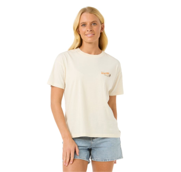 RIP CURL SEA SHELLS RELAXED T-SHIRT DONNA WASHED BLACK
