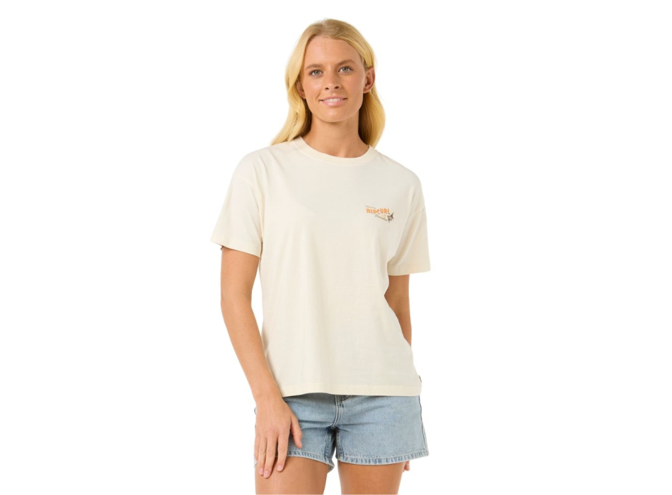 RIP CURL SEA SHELLS RELAXED T-SHIRT DONNA WASHED BLACK