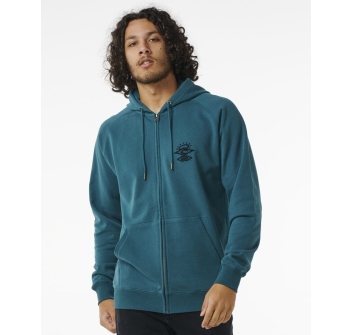 RIP CURL SEARCHERS ZIP FELPA CON CAPPUCCIO BLUE GREEN