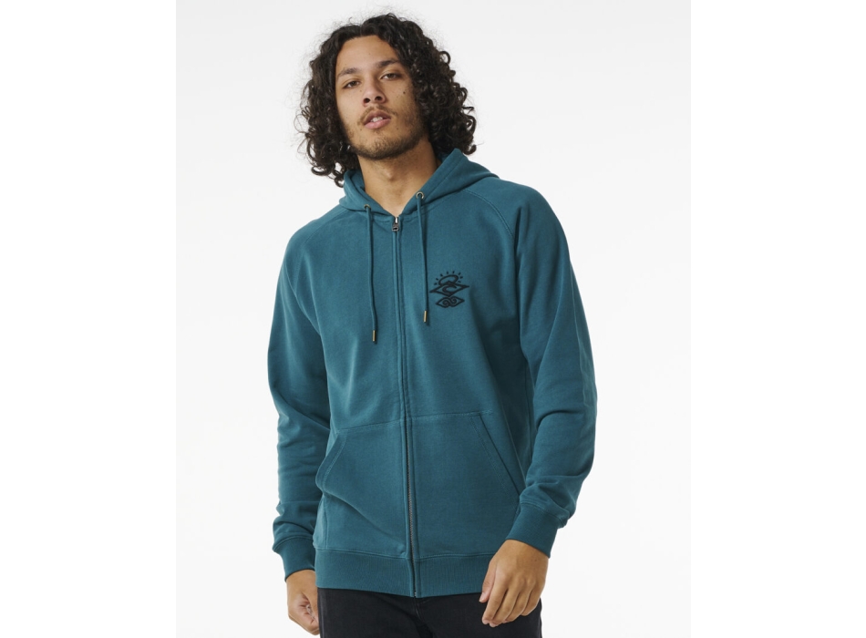 RIP CURL SEARCHERS ZIP FELPA CON CAPPUCCIO BLUE GREEN