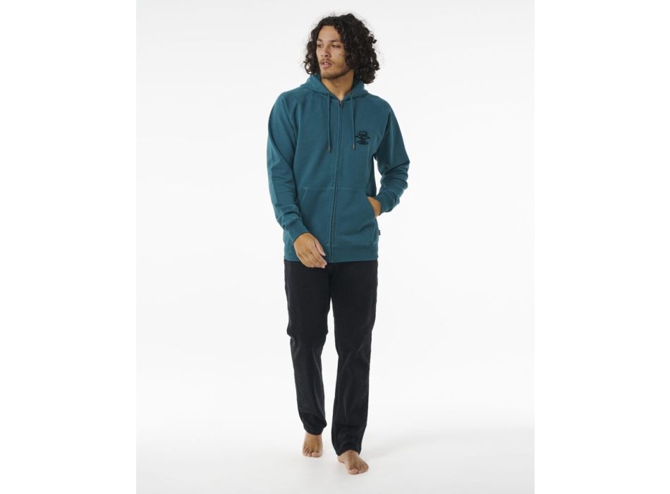 RIP CURL SEARCHERS ZIP FELPA CON CAPPUCCIO BLUE GREEN