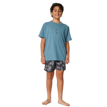 RIP CURL SHRED TEE RAGAZZO DUSTY BLUE