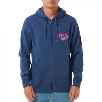 RIP CURL SHRED TILL DEAD ZIP FELPA CON CAPPUCCIO WASHED NAVY