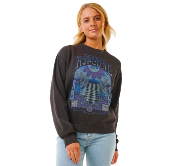 RIP CURL SLOW DOWN FELPA GIROCOLLO BLACK