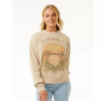 RIP CURL SLOW DOWN FELPA GIROCOLLO NATURAL