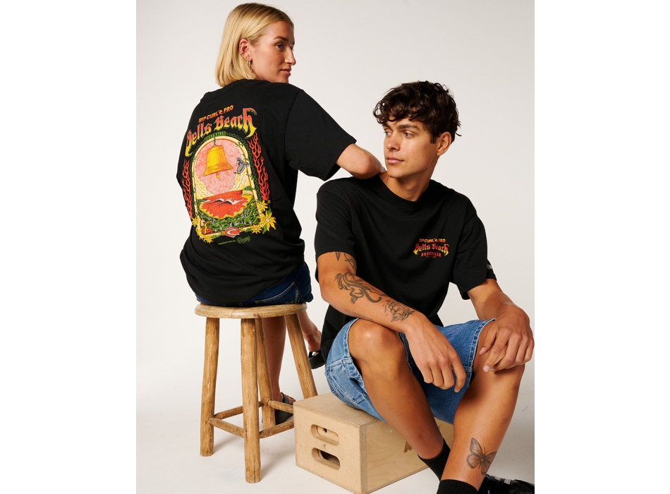 RIP CURL T-SHIRT BELLS PRO 26 EVENT TEE BLACK