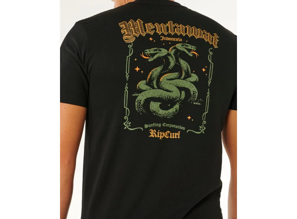 RIP CURL T-SHIRT DESTI ANIMALS BLACK