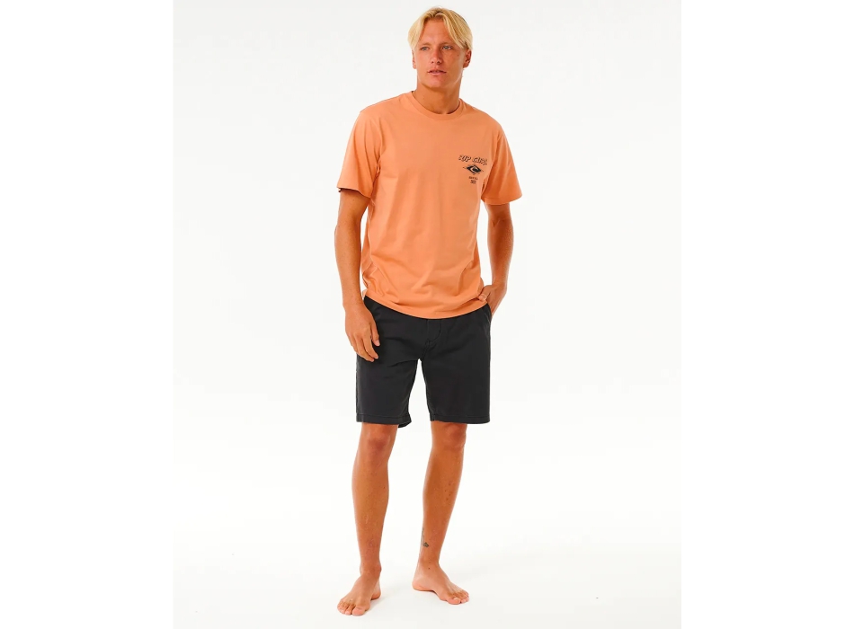 RIP CURL T-SHIRT FADE OUT ICON CLAY