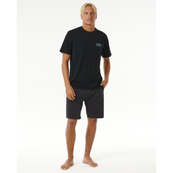 RIP CURL T-SHIRT HERITAGE DING REPAIRS BLACK