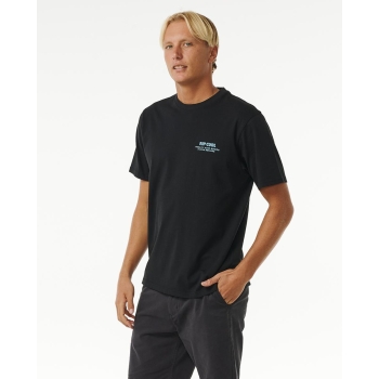 RIP CURL T-SHIRT HERITAGE DING REPAIRS BLACK