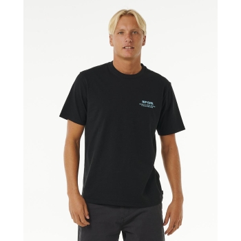 RIP CURL T-SHIRT HERITAGE DING REPAIRS BLACK