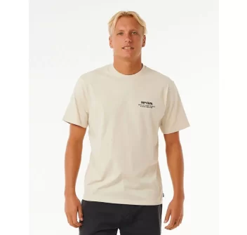 RIP CURL T-SHIRT HERITAGE DING REPAIRS VINTAGE WHITE