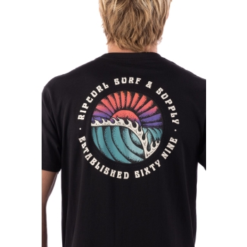 RIP CURL T-SHIRT MOD CALI BADGE VINTAGE WHITE