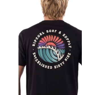 RIP CURL T-SHIRT MOD CALI BADGE VINTAGE WHITE