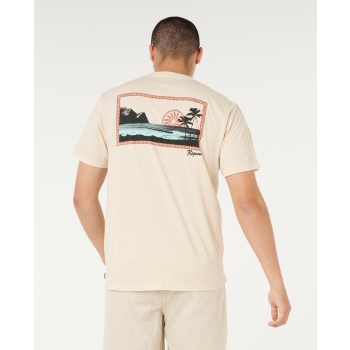RIP CURL T-SHIRT MOD CALI SUNSET VINTAGE WHITE