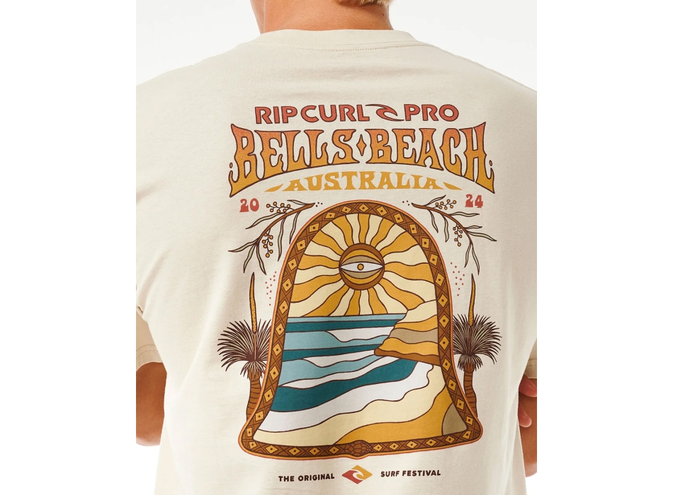 RIP CURL T-SHIRT PRO BELLS BEACH 2024 LINE UP WASHED BLACK