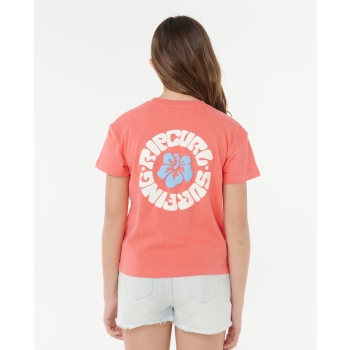RIP CURL T-SHIRT RAGAZZA LUXE SURF RELAXED WATERMELON