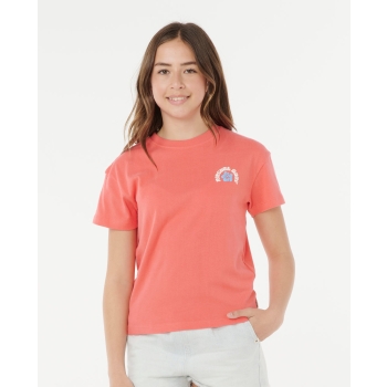RIP CURL T-SHIRT RAGAZZA LUXE SURF RELAXED WATERMELON