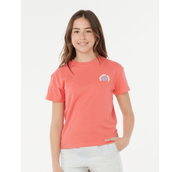 RIP CURL T-SHIRT RAGAZZA LUXE SURF RELAXED WATERMELON