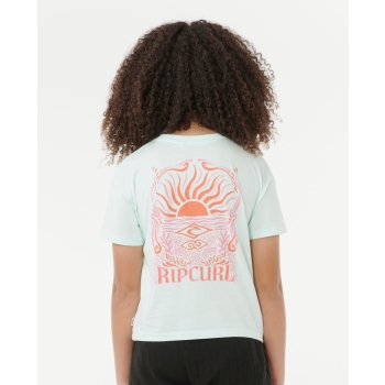 RIP CURL T-SHIRT RAGAZZA SUNRISE CROP MINT
