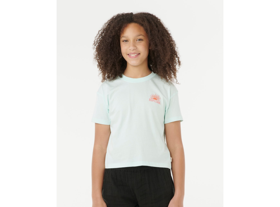 RIP CURL T-SHIRT RAGAZZA SUNRISE CROP MINT