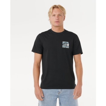 RIP CURL T-SHIRT RAW ENERGY THRASH BLACK