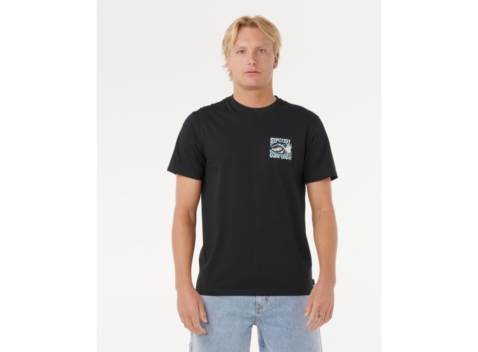 RIP CURL T-SHIRT RAW ENERGY THRASH BLACK