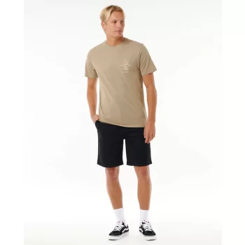 RIP CURL T-SHIRT SEARCH ICON SAND