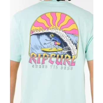 RIP CURL T-SHIRT SHRED TIL TEE LIGHT AQUA