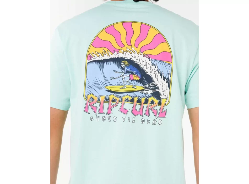 RIP CURL T-SHIRT SHRED TIL TEE LIGHT AQUA