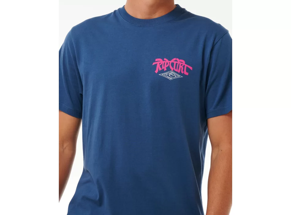 RIP CURL T-SHIRT SHRED TILL DEAD WASHED NAVY