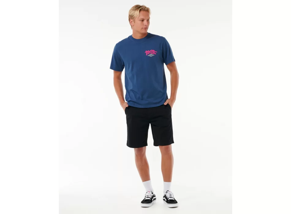 RIP CURL T-SHIRT SHRED TILL DEAD WASHED NAVY