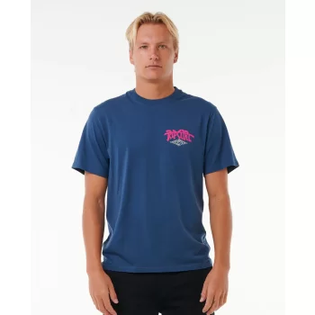 RIP CURL T-SHIRT SHRED TILL DEAD WASHED NAVY