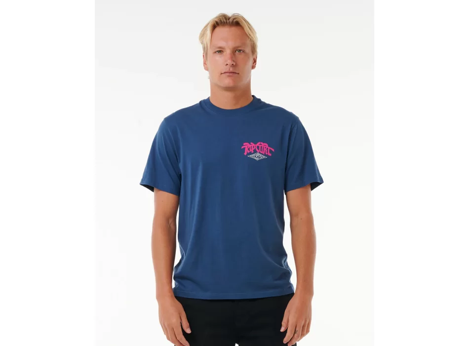 RIP CURL T-SHIRT SHRED TILL DEAD WASHED NAVY