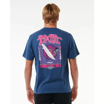 RIP CURL T-SHIRT SHRED TILL DEAD WASHED NAVY