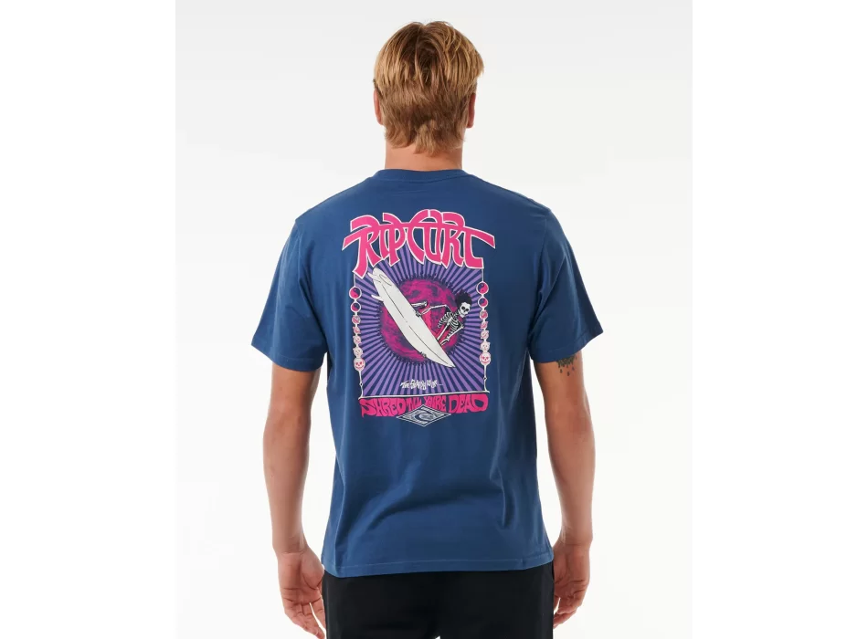 RIP CURL T-SHIRT SHRED TILL DEAD WASHED NAVY