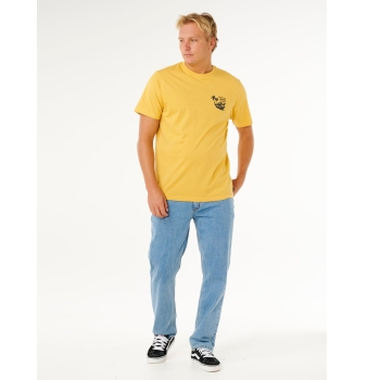 RIP CURL T-SHIRT STREAMLINE CAR RELAXED OCHRE