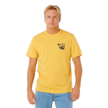 RIP CURL T-SHIRT STREAMLINE CAR RELAXED OCHRE